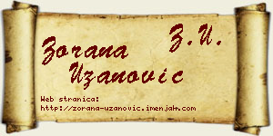 Zorana Uzanović vizit kartica